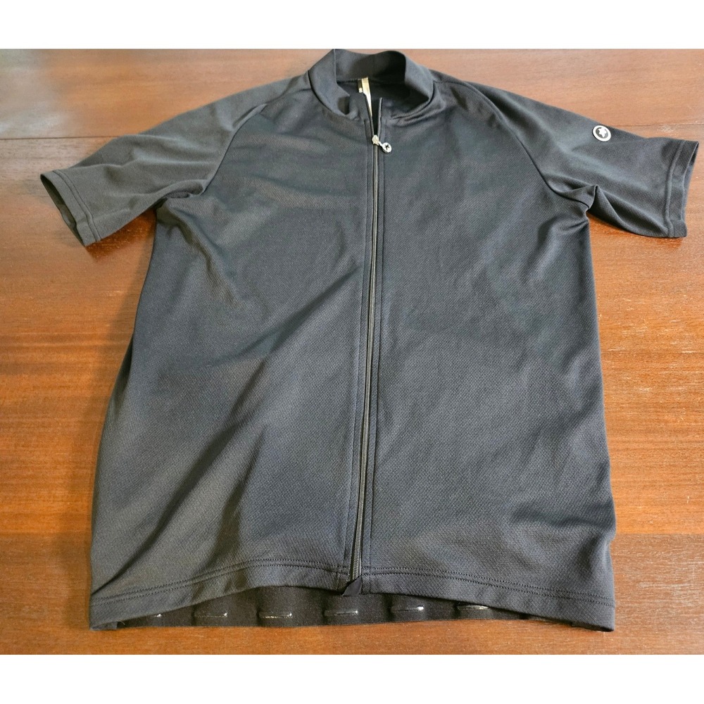 Assos Cycling Jersey Mens XL Black Short Sleeve Full Zip Rear Pockets